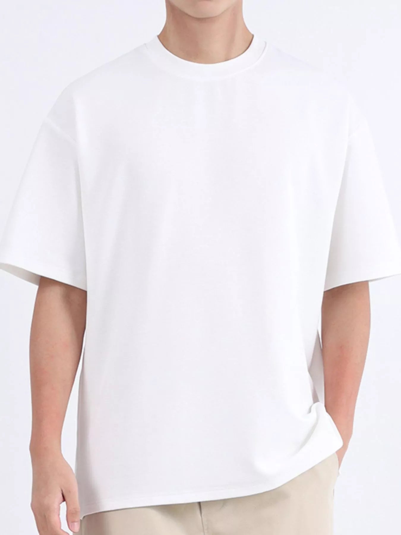 Men's Plus Size Solid Color Round Neck T-Shirt
