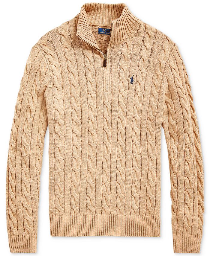 Ralph Ⅼauren | Half-Zip Cable-Knit Cotton Sweaters