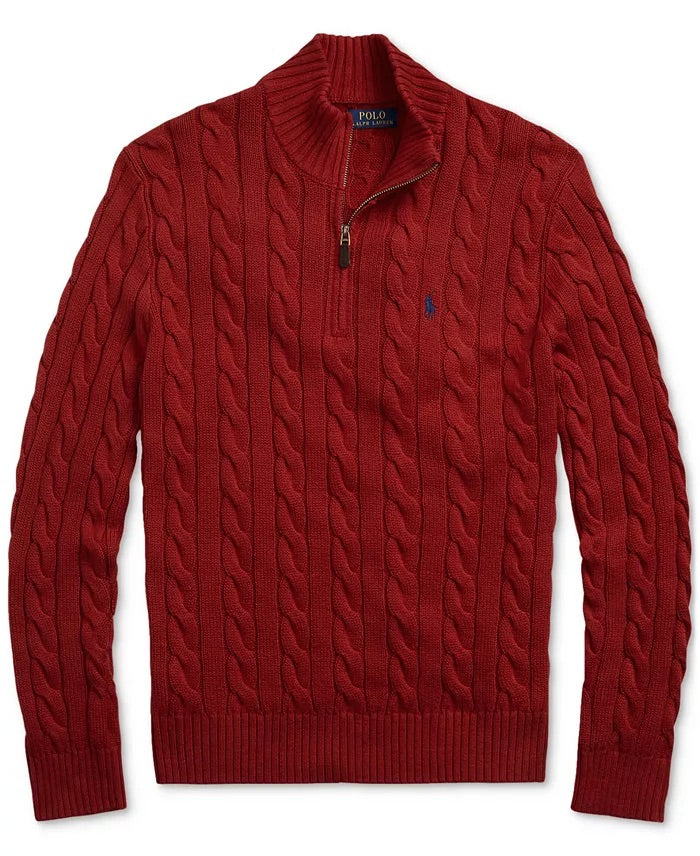 Ralph Ⅼauren | Half-Zip Cable-Knit Cotton Sweaters