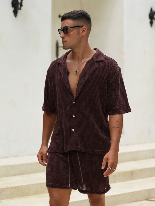 Vino Vibes: The Arlo Set Shirt in Wine