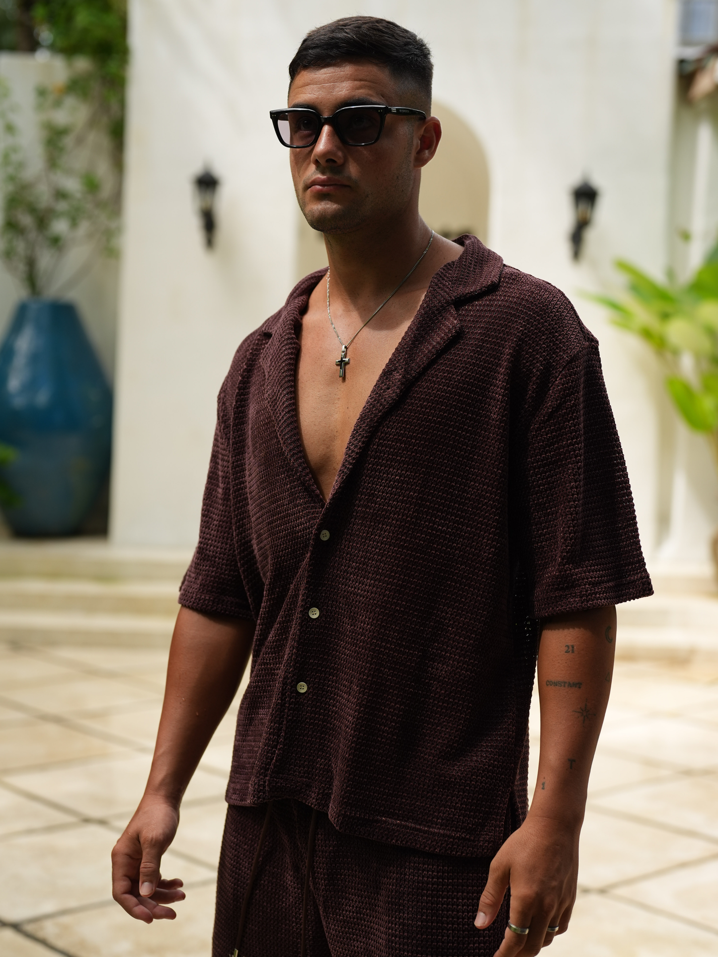 Vino Vibes: The Arlo Set Shirt in Wine