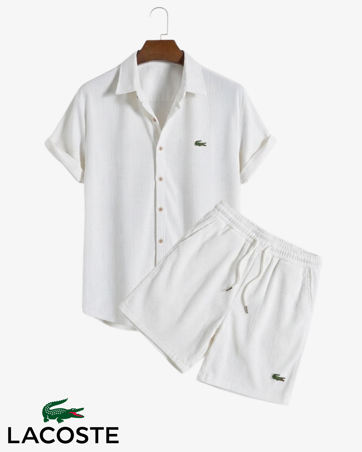 Lacoste Men's Premium Summer Set – Shirt & Shorts | 2-Piece Outfit