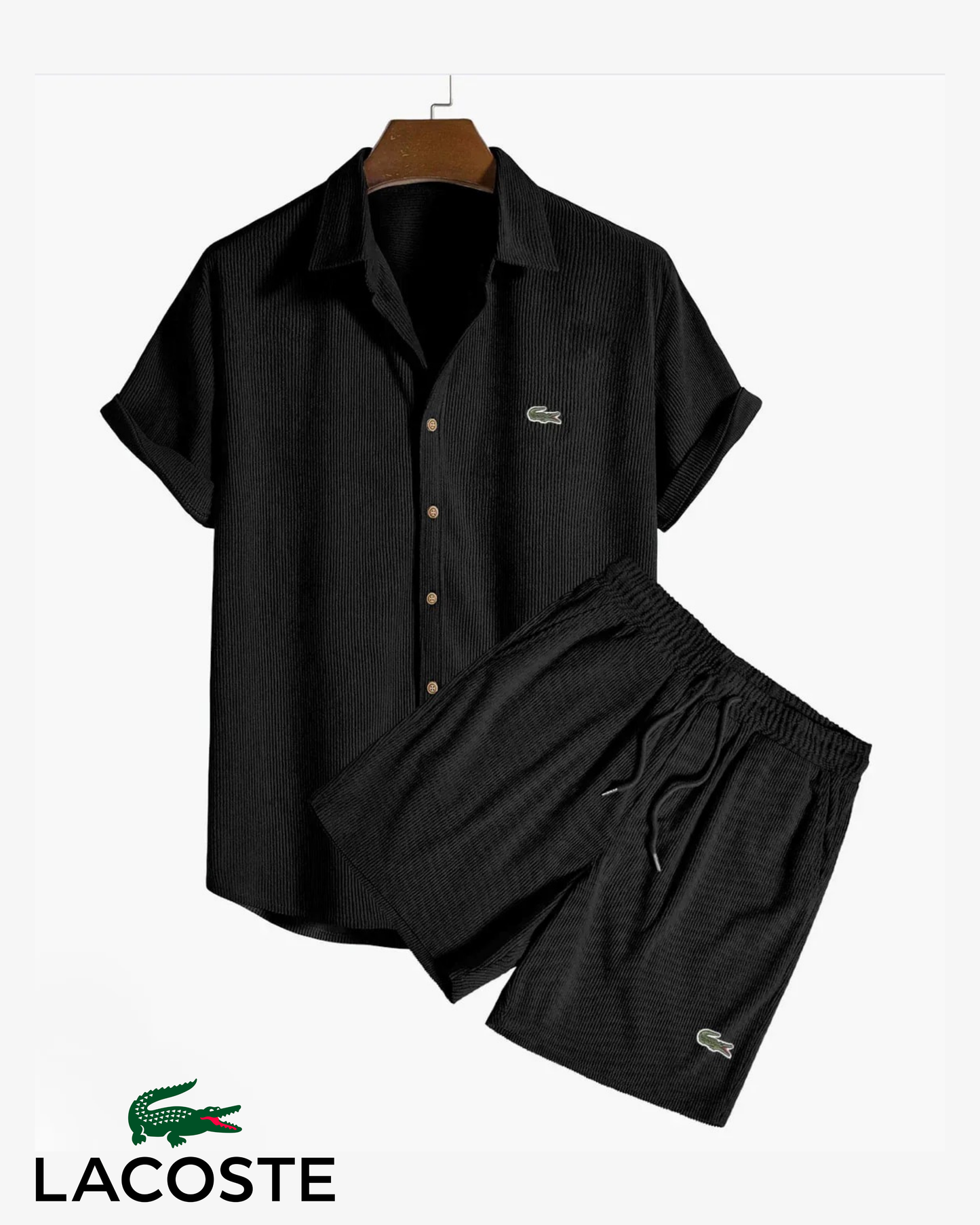Lacoste Men's Premium Summer Set – Shirt & Shorts | 2-Piece Outfit