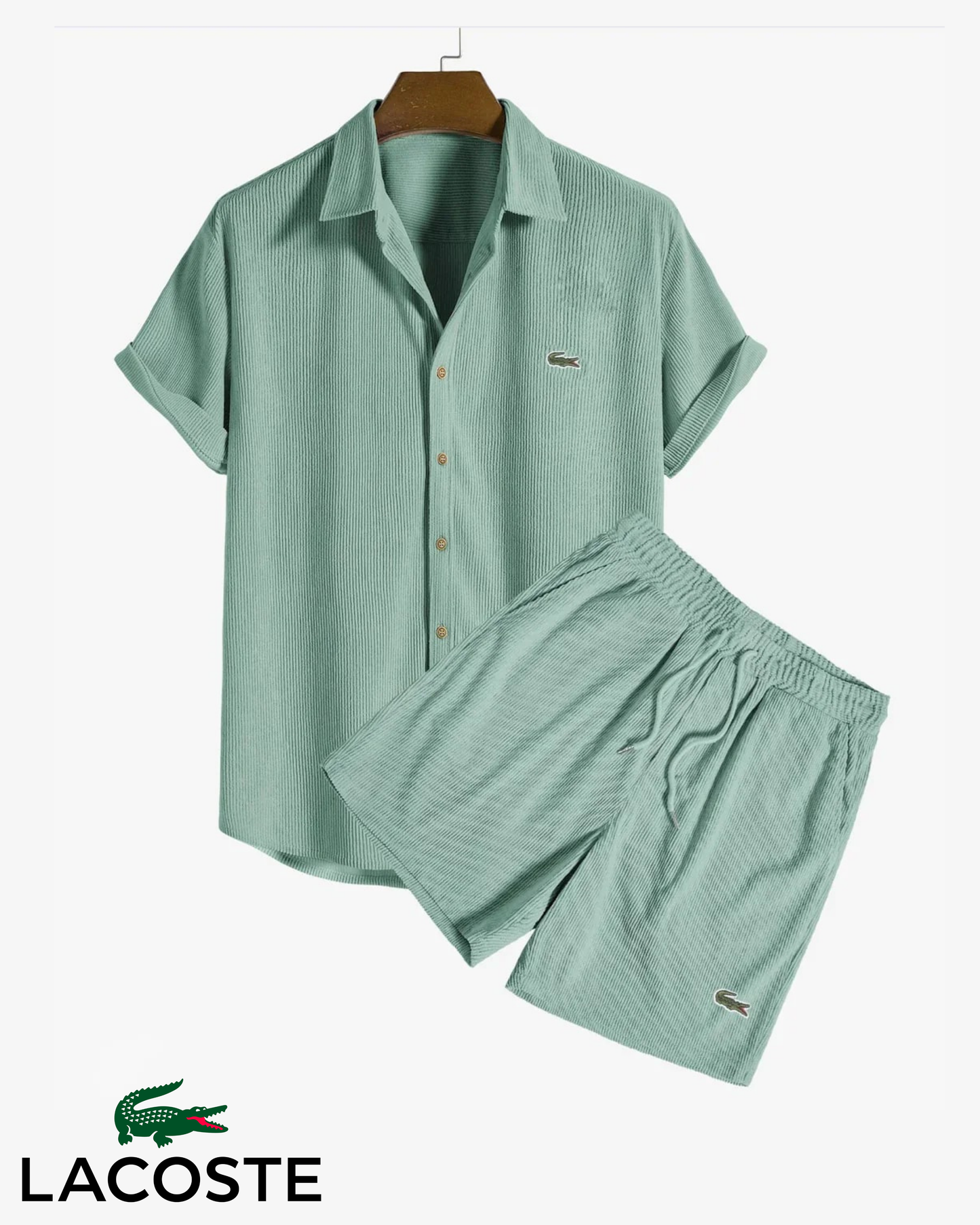 Lacoste Men's Premium Summer Set – Shirt & Shorts | 2-Piece Outfit