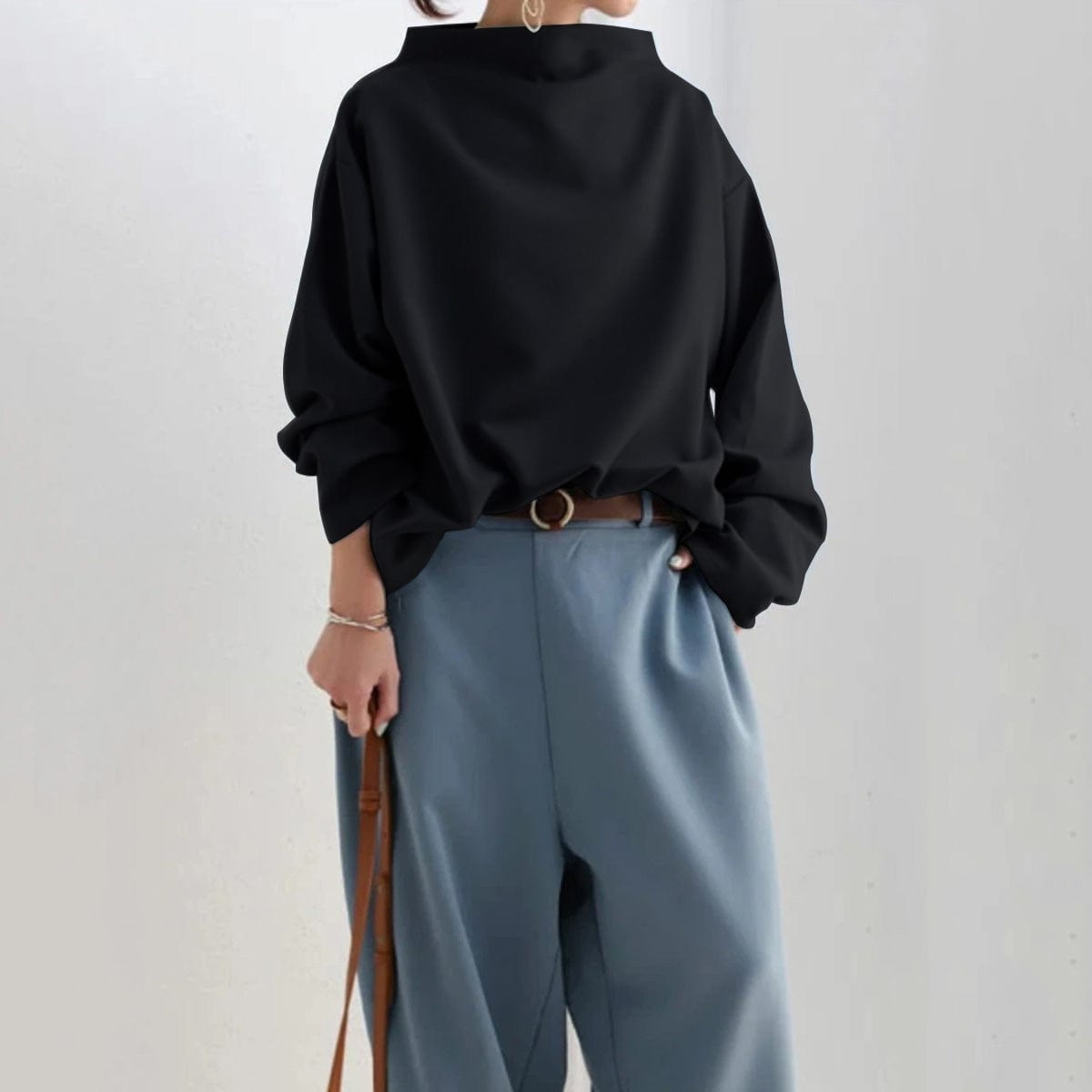Isabella - Soft Knit Top with High Neck