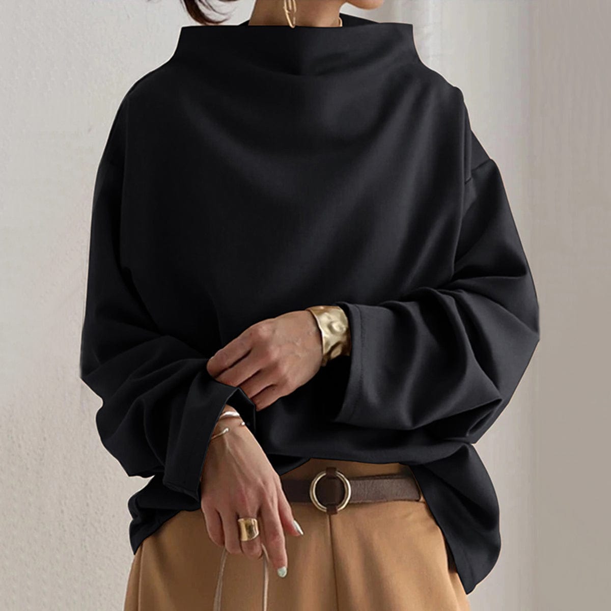 Isabella - Soft Knit Top with High Neck