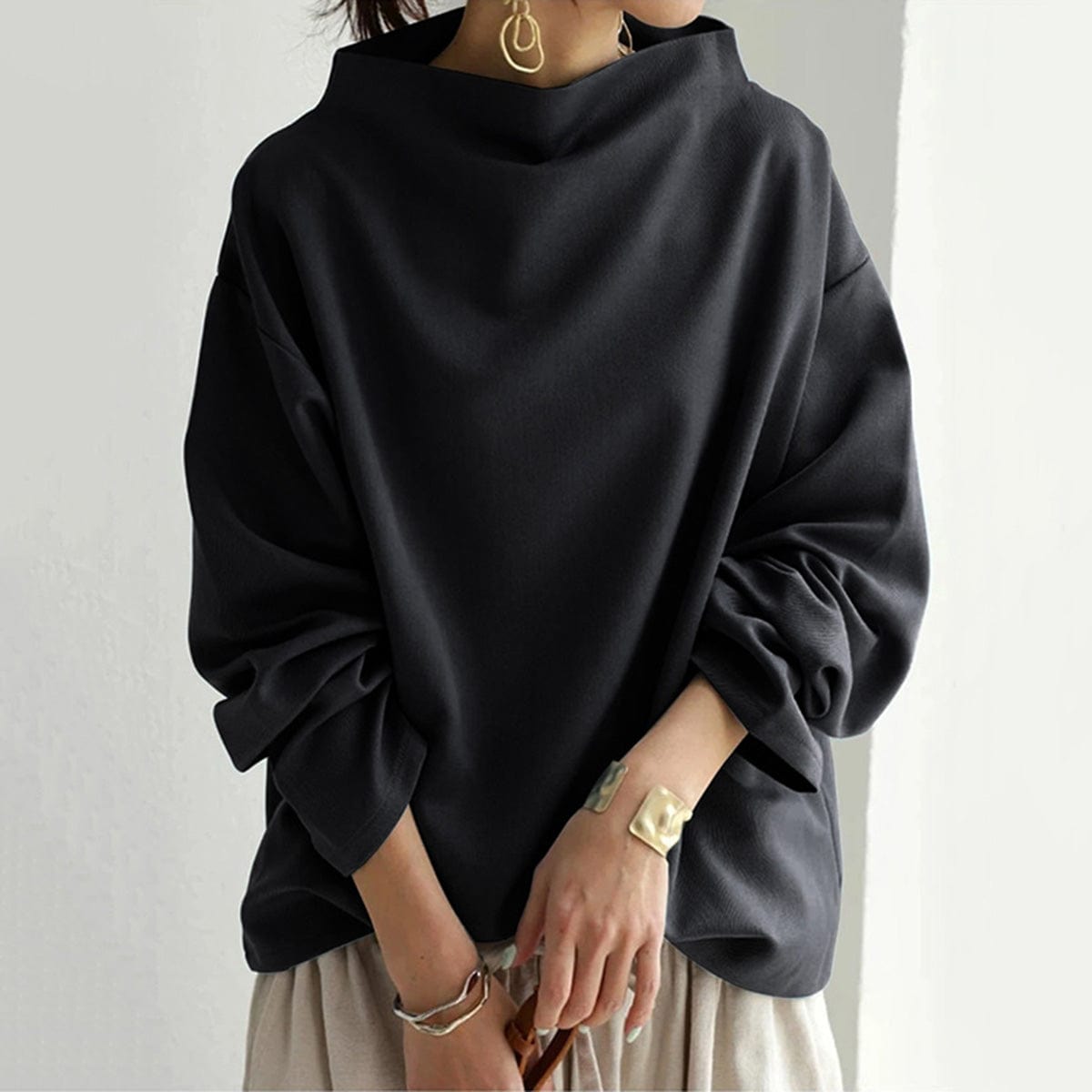 Isabella - Soft Knit Top with High Neck