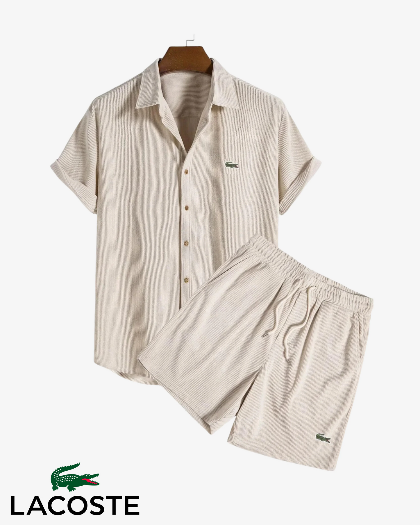 Lacoste Men's Premium Summer Set – Shirt & Shorts | 2-Piece Outfit