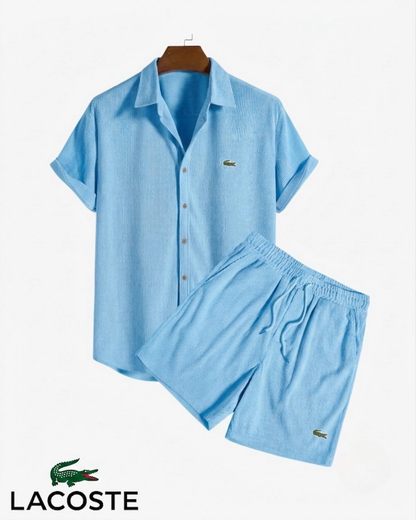 Lacoste Men's Premium Summer Set – Shirt & Shorts | 2-Piece Outfit