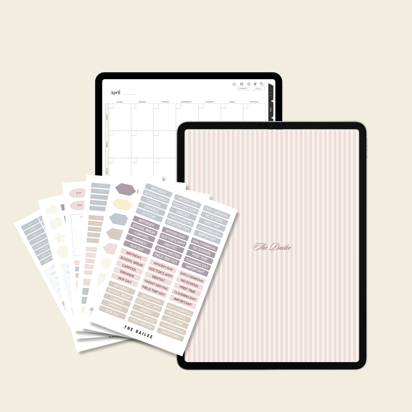 Undated Digital Planner Bundle for Moms